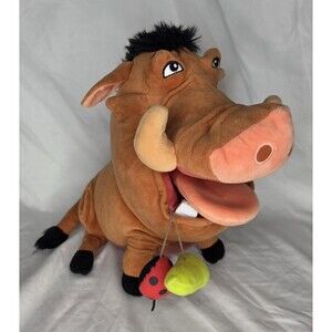 Pumbaa The Lion King Disney Store Exclusive 14" Large Plush Toy With Grub Bugs
